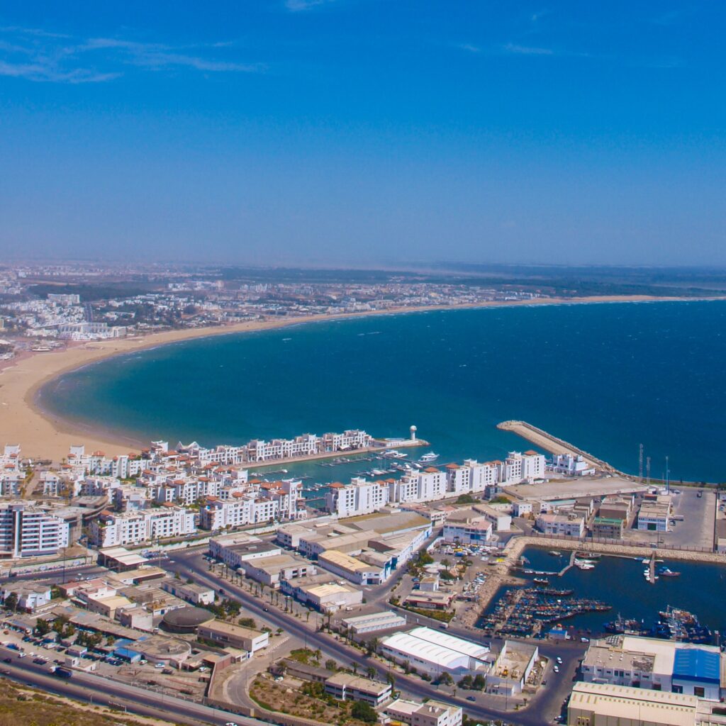 Agadir beach and marina city in Morocco travel destination
