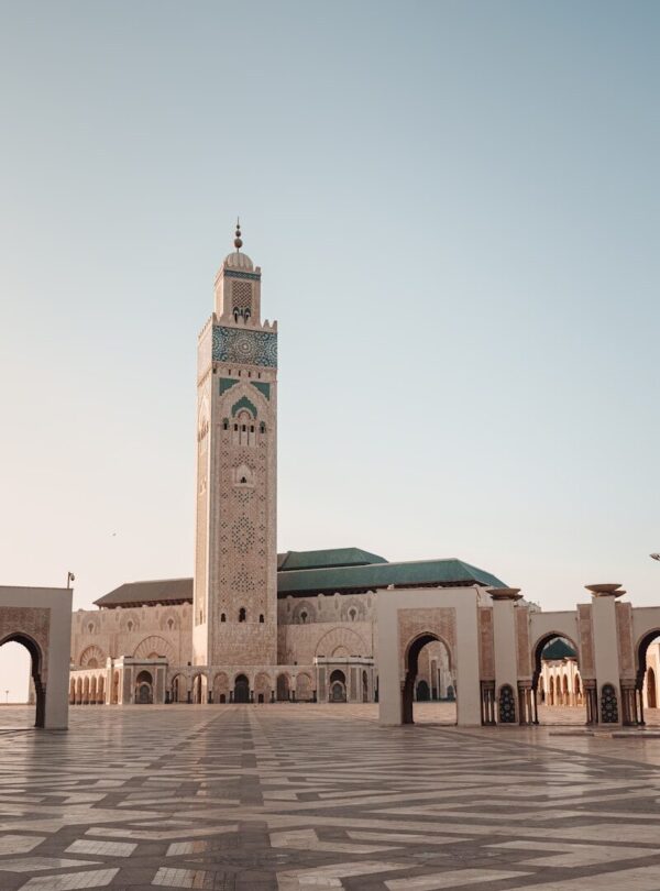 a large building with a clock tower in the middle of it