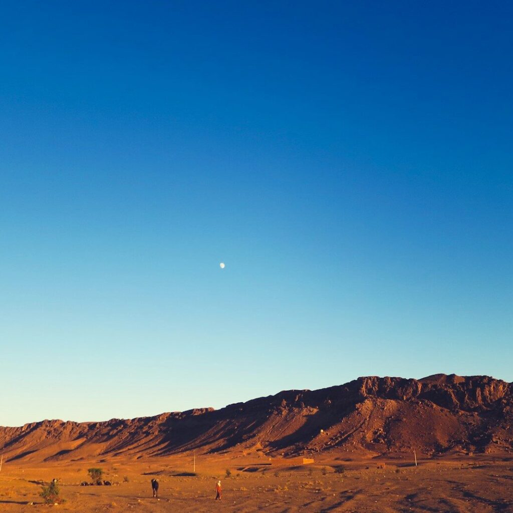 mountain during blue hour